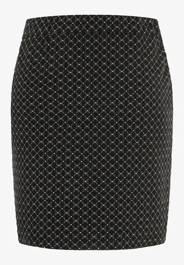More & More Jerseyrock mit Struktur, schwarz/beige, Herbst-Kollektion Valentinstagsangebot