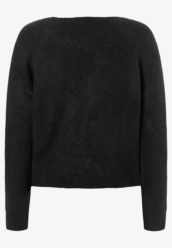 More & More Pullover mit Knotendetail, schwarz, Herbst-Kollektion Lagerräumung