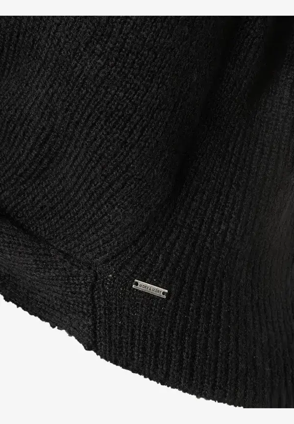 More & More Pullover mit Knotendetail, schwarz, Herbst-Kollektion Lagerräumung