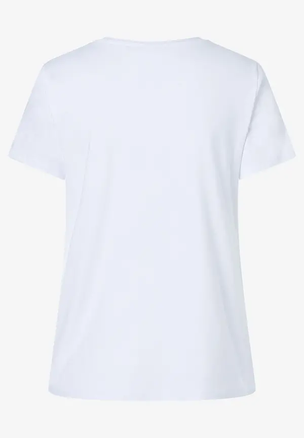 More & More T-Shirt mit Perlenaufschrift, weiß, Herbst-Kollektion Heißer Verkauf