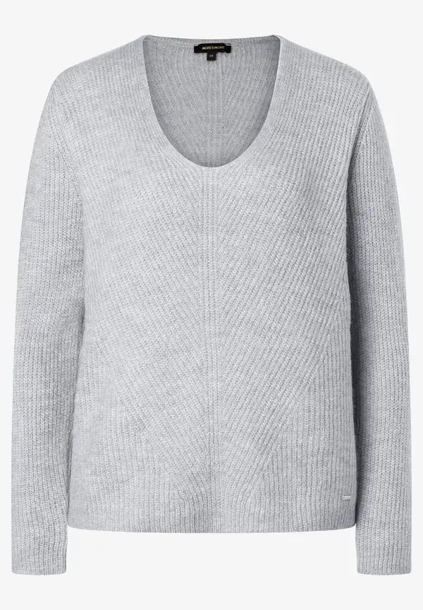 More & More V-Neck Pullover, grau, Herbst-Kollektion Blitzangebot