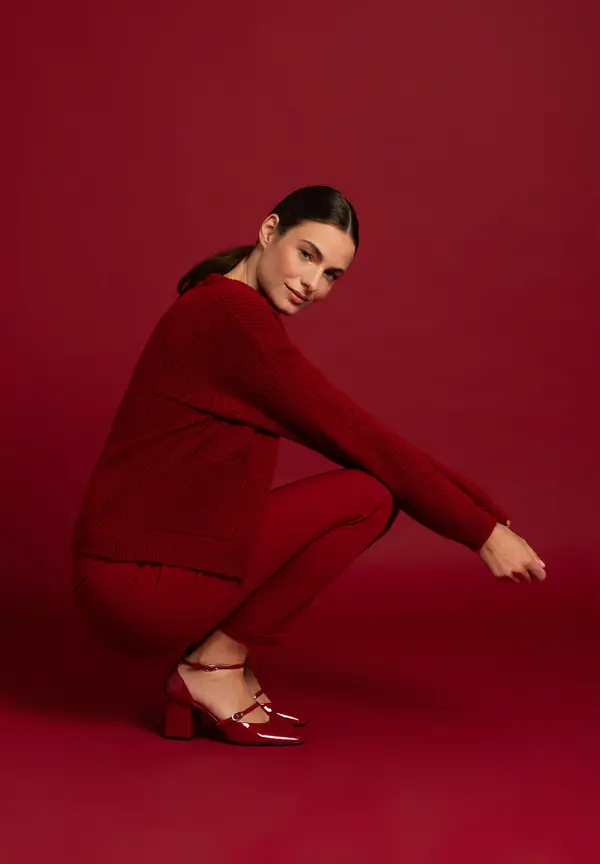 More & More Rippen-Strickjacke, rot, Herbst-Kollektion Räumungsverkauf