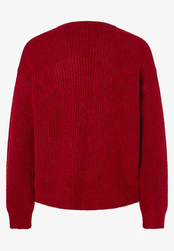 More & More Rippen-Strickjacke, rot, Herbst-Kollektion Räumungsverkauf
