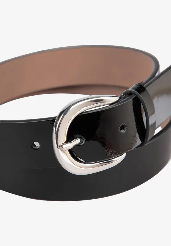 More & More Lackleder-Gürtel, schwarz, Herbst-Kollektion Kostenlose Rückgabe