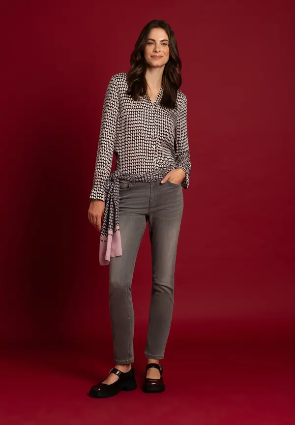 More & More Viskosebluse, grafischer Print, Herbst-Kollektion Bis zu 65% Rabatt