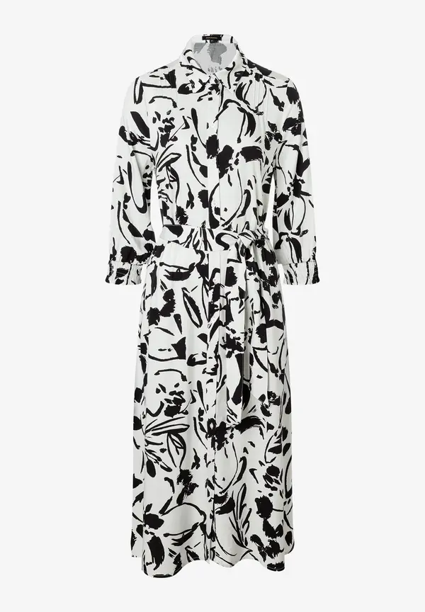 More & More fließendes Hemdblusenkleid, ecru/schwarz, Frühjahrs-Kollektion Vierteljährliche Förderung