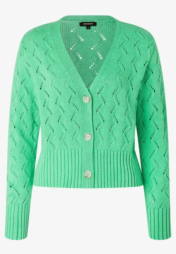 More & More Ajour Cardigan, march green, Frühjahrs-Kollektion Super Rabatt