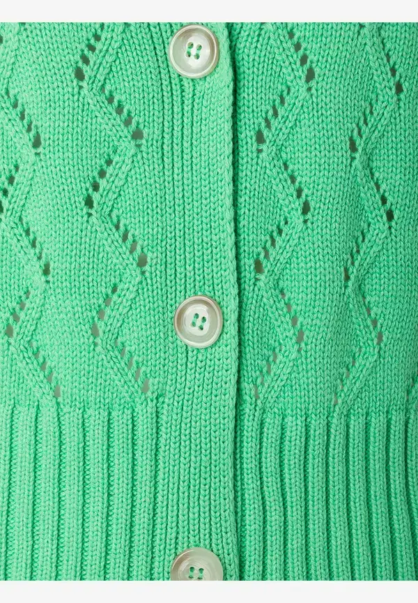 More & More Ajour Cardigan, march green, Frühjahrs-Kollektion Super Rabatt