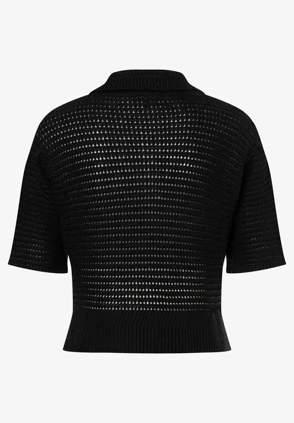 More & More Ajour Pullover mit Kragen, schwarz, Frühjahrs-Kollektion Kostenloser Versand international