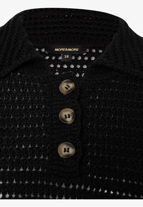 More & More Ajour Pullover mit Kragen, schwarz, Frühjahrs-Kollektion Kostenloser Versand international