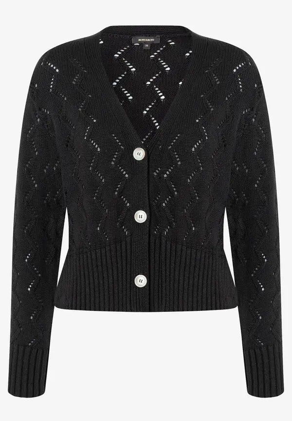 More & More Ajour Cardigan, schwarz, Frühjahrs-Kollektion Im Verkauf