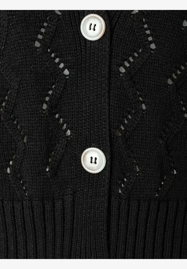 More & More Ajour Cardigan, schwarz, Frühjahrs-Kollektion Im Verkauf