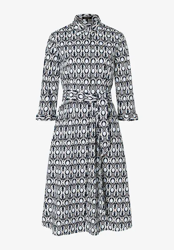 More & More Hemdblusenkleid, grafischer Print, marine/hellblau, Frühjahrs-Kollektion Verkauf