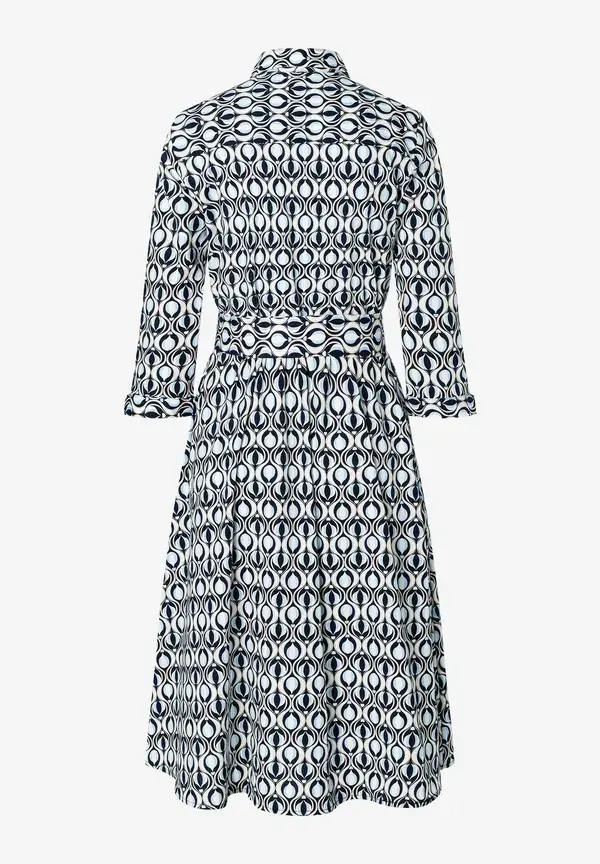 More & More Hemdblusenkleid, grafischer Print, marine/hellblau, Frühjahrs-Kollektion Verkauf
