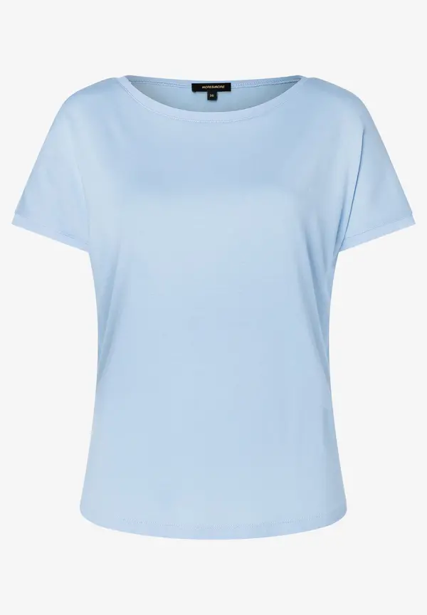 More & More T-Shirt mit Chiffonkante, hellblau, Frühjahrs-Kollektion Fabrikpreis
