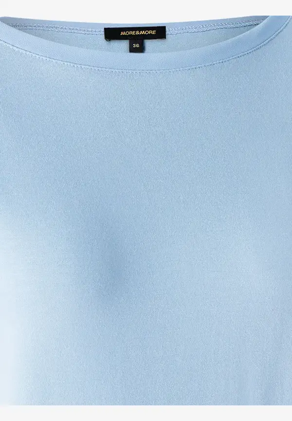 More & More T-Shirt mit Chiffonkante, hellblau, Frühjahrs-Kollektion Fabrikpreis