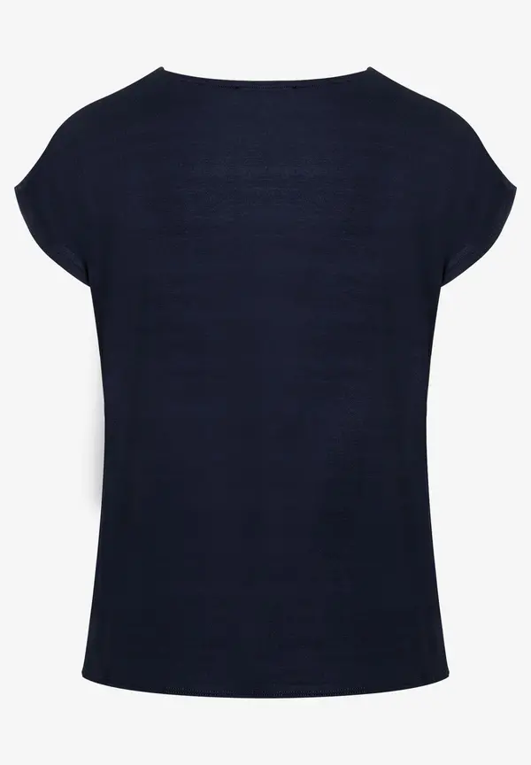 More & More Blusenshirt, grafischer Print, marine/rot, Frühjahrs-Kollektion Flash Sale