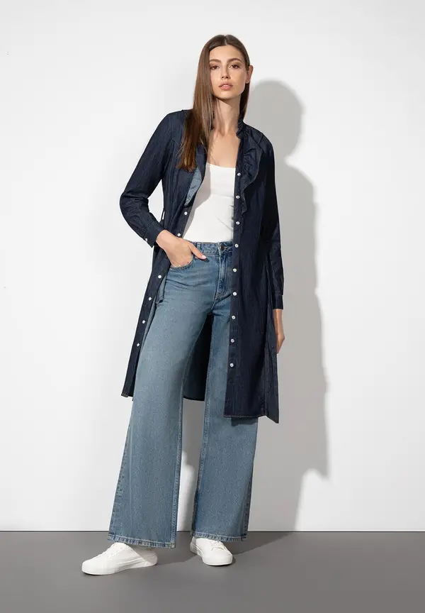 More & More feminines Jeanskleid, dark blue denim Top Angebot