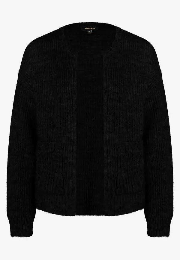 More & More Rippen-Strickjacke, schwarz, Herbst-Kollektion Neueste Mode