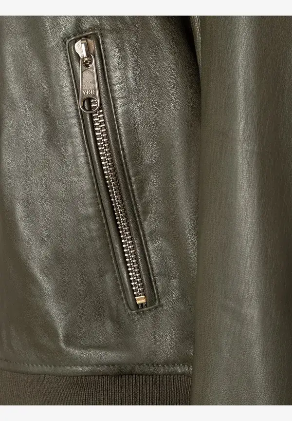More & More Lederblouson, oliv Kauf eins, bekomm eins gratis