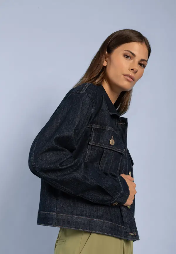 More & More Jeansjacke, dark blue denim Kostenlose Rückgabe