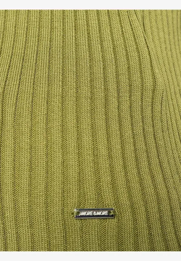 More & More Rippstrick-Pullover, Kurzarm, soft moss green Neueste Stile
