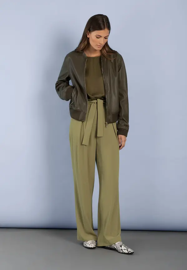 More & More Hose mit Bindegürtel, soft moss green Letzte 2 Tage