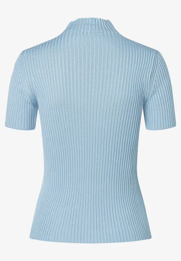 More & More Rippstrick-Pullover, Kurzarm, hellblau Letzter Tag
