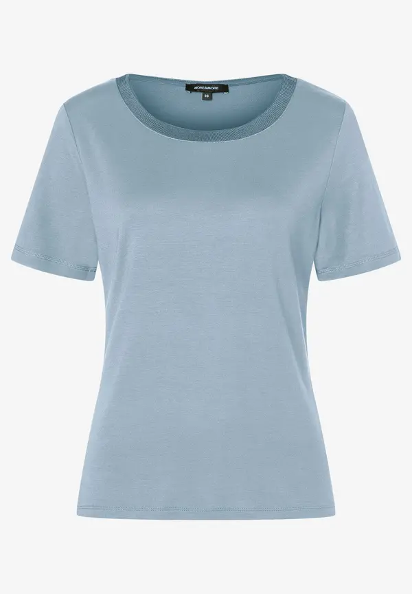 More & More T-Shirt mit Zierkante, hellblau Zeitbegrenzte Promotion