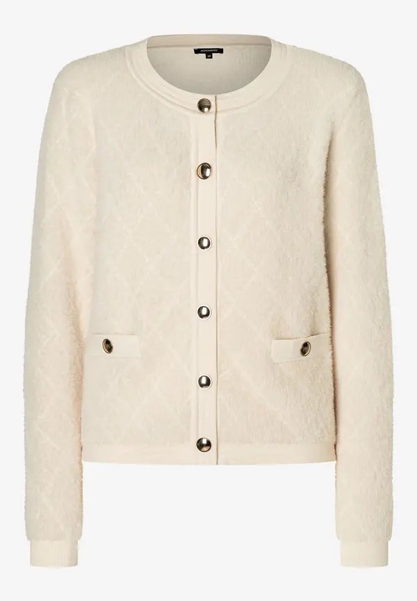 More & More Fell-Strickjacke, powder creme Bis zu 65% Rabatt
