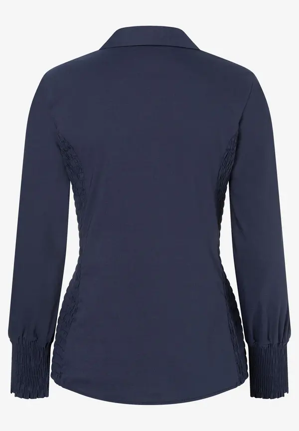 More & More Hemdbluse mit Smok-Einsatz, marine Super Rabatt