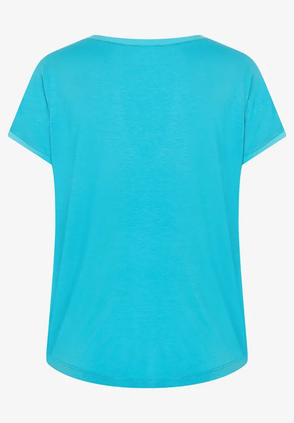 More & More T-Shirt mit Chiffonkante, türkis, Frühjahrs-Kollektion 2025