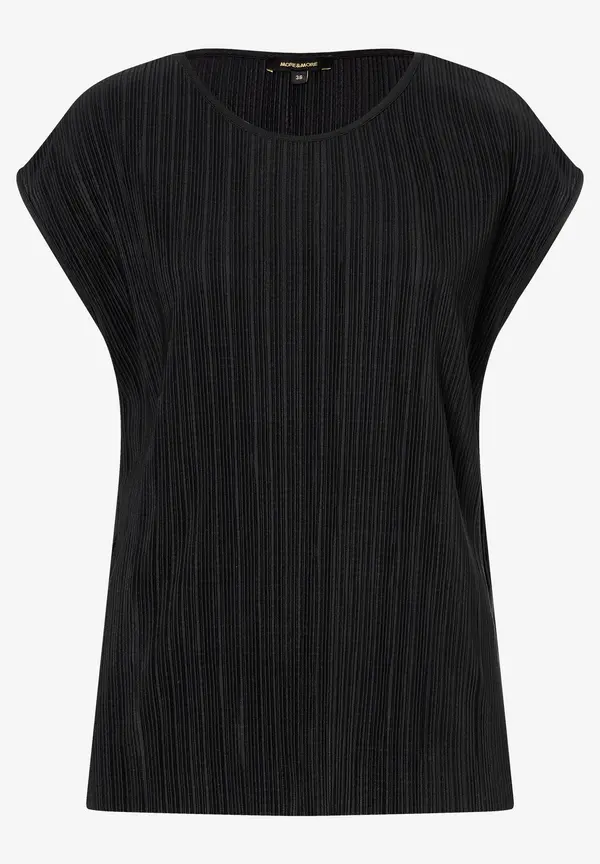 More & More Plisséeshirt, schwarz, Frühjahrs-Kollektion Schlussverkauf