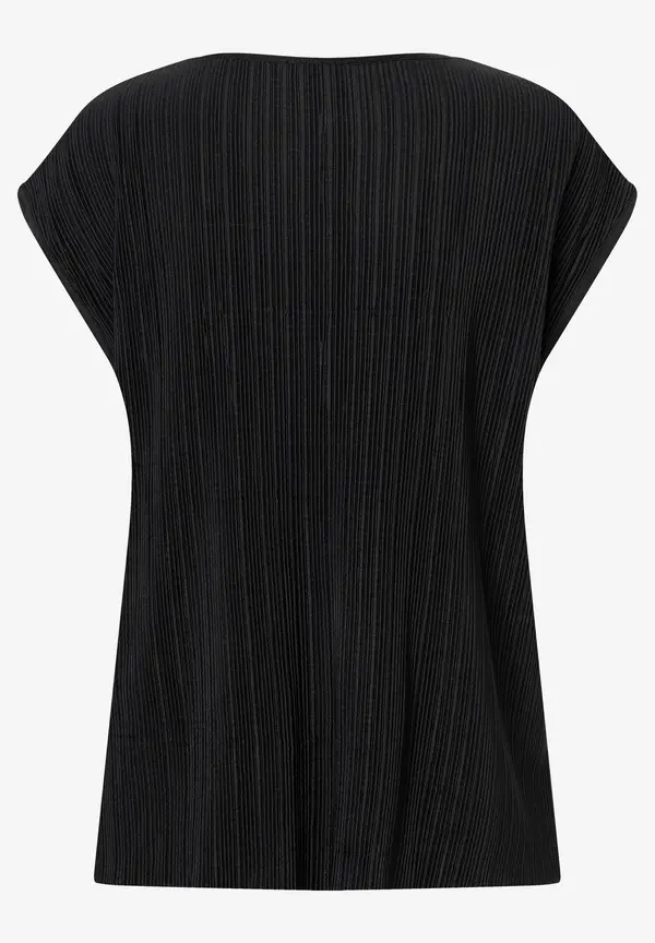 More & More Plisséeshirt, schwarz, Frühjahrs-Kollektion Schlussverkauf