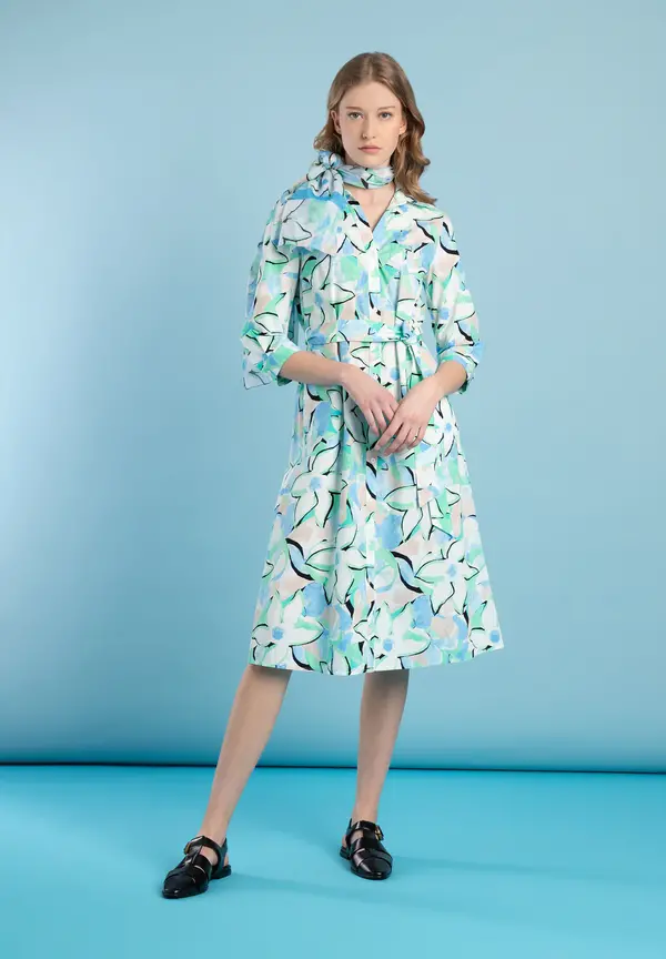 More & More Hemdblusenkleid, Blumenprint, Frühjahrs-Kollektion Begrenztes Angebot