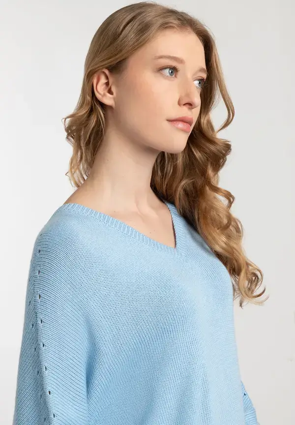 More & More Pullover mit V-Ausschnitt, light skyblue, Frühjahrs-Kollektion Osterangebot