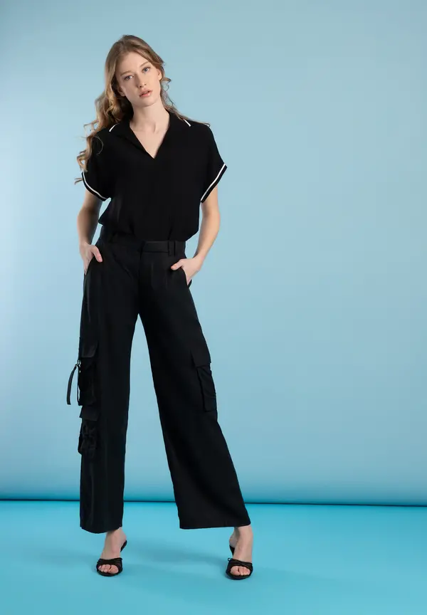 More & More Polo-Bluse, schwarz, Frühjahrs-Kollektion Valentinstagsangebot