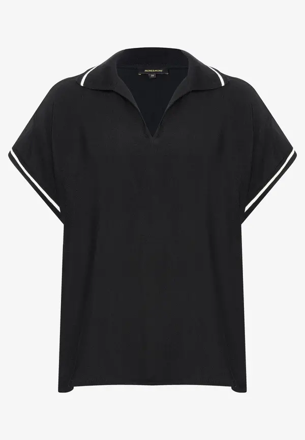 More & More Polo-Bluse, schwarz, Frühjahrs-Kollektion Valentinstagsangebot