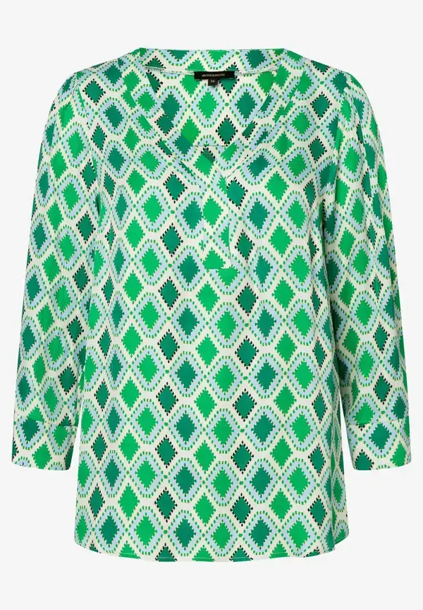 More & More Satinbluse, grafischer Print, Frühjahrs-Kollektion Jubiläumsangebot