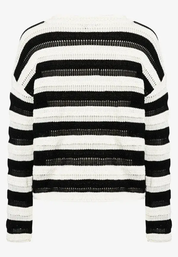 More & More Pullover, schwarz/weiß gestreift, Frühjahrs-Kollektion Top Angebot