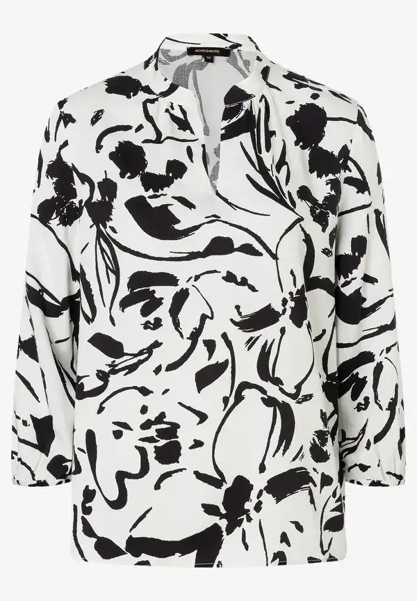 More & More Printbluse, schwarz/ecru, Frühjahrs-Kollektion Neueste Mode