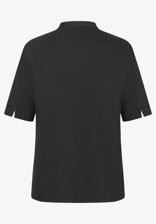 More & More Baumwoll/Stretch Bluse mit Stehkragen, schwarz, Sommer-Kollektion Zeitlich begrenztes Angebot