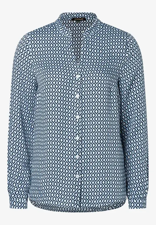 More & More Printbluse, hellblau/ecru/marine Große Rabatte