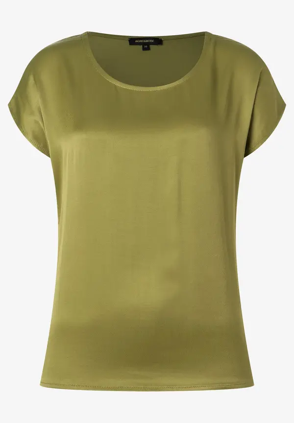 More & More Shirt mit Satinfront, soft moss green VIP-Rabatte
