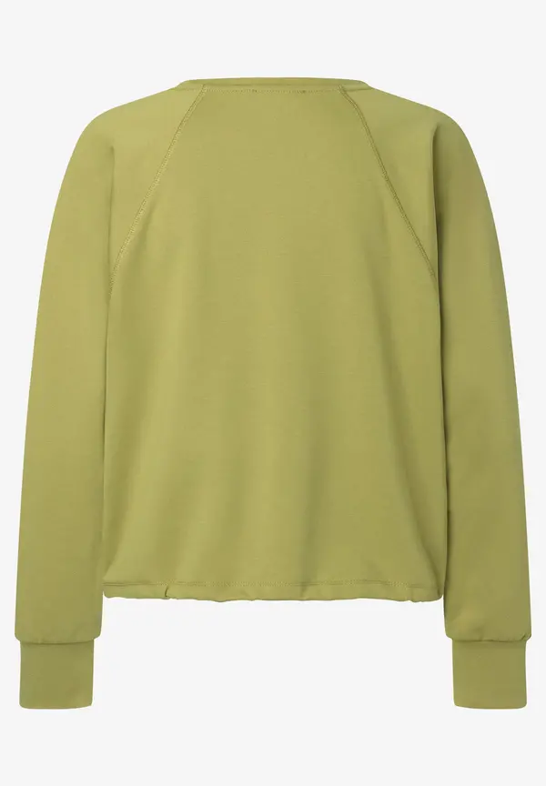 More & More feminines Sweatshirt, soft moss green Sonderangebot der Fabrik