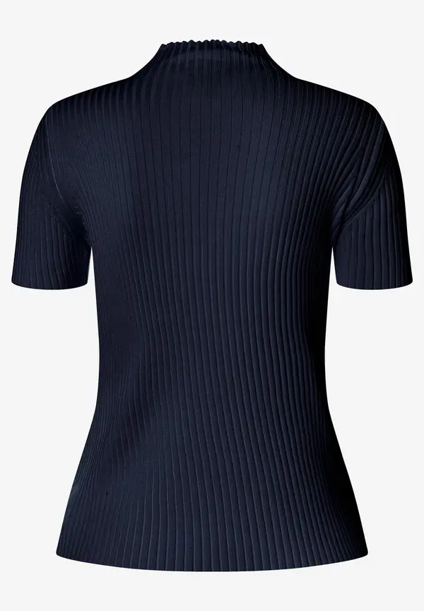 More & More Rippstrick-Pullover, Kurzarm, marine Vierteljährliche Förderung
