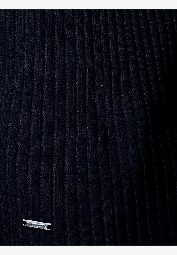 More & More Rippstrick-Pullover, Kurzarm, marine Vierteljährliche Förderung