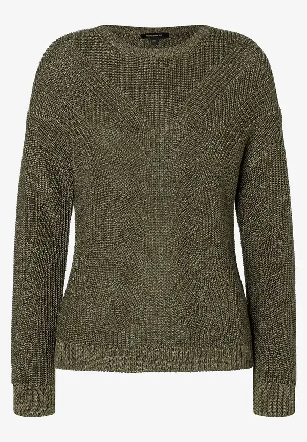 More & More Pullover mit Glanz, oliv Nur noch ein Tag übrig