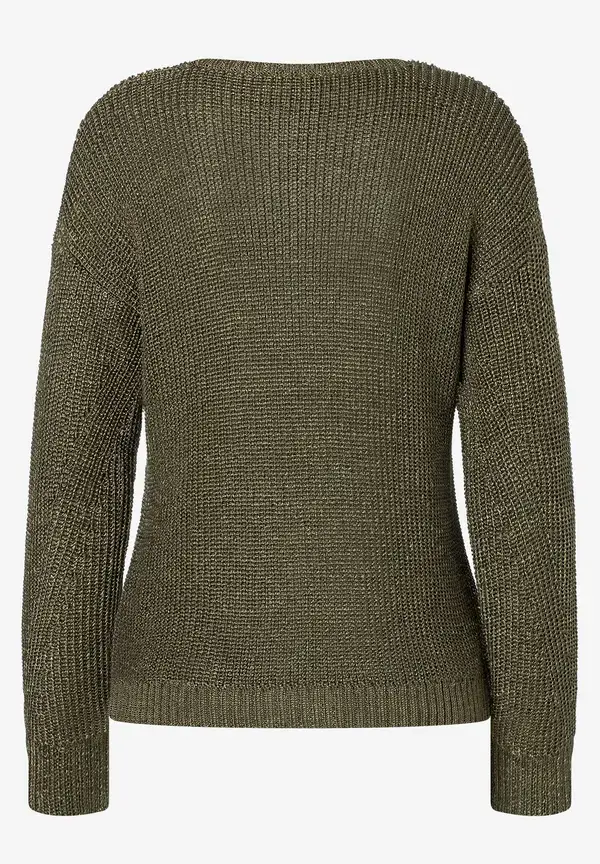 More & More Pullover mit Glanz, oliv Nur noch ein Tag übrig