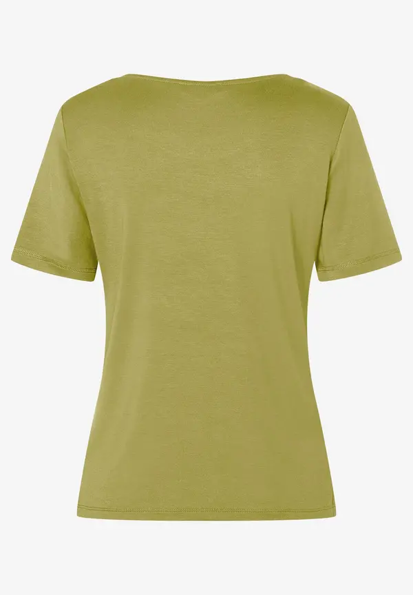 More & More T-Shirt mit Zierkante, soft moss green Super Rabatt